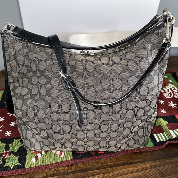 Coach Zip Top Tote with Field Plaid Print (Style F80028) - Picture 4 of 14
